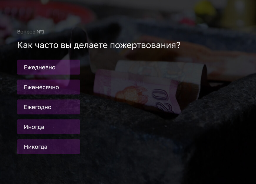 Обратная связь для благотворительной организации